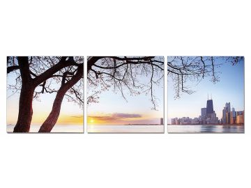 Evening View 3-Panel Photo On Canvas