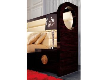 Tuscany Modern Leather and Lacquer Bed