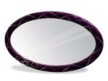 Palace Purple Fabric Oval Mirror