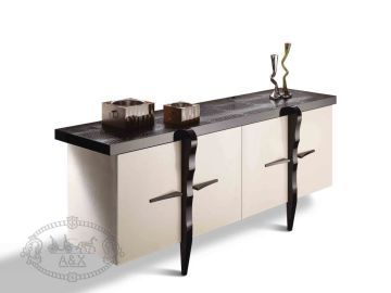 Buonarotti Transitional Glossy Champagne Crocodile Lacquer Buffet