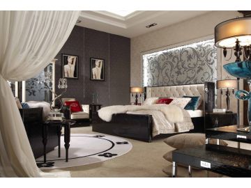 Bellagio Luxurious Transitional Crocodile Lacquer Bed