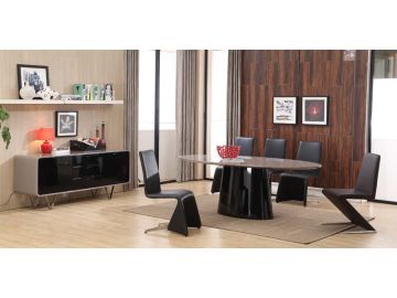 Claiborne Modern Black Oval Dining Table