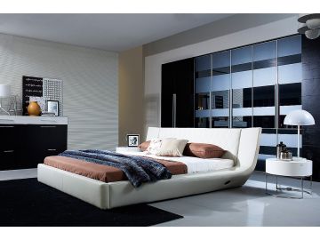Arctic Modern Queen Bedroom Set With Speakers, Audio Dock and Mattress