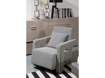 Trevi Modern Black and White Fabric Lounge Chair