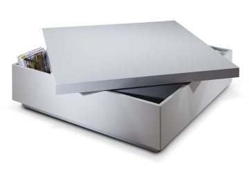SE130C Modern Grey Lacquer Swivel Coffee Table w/ Storage