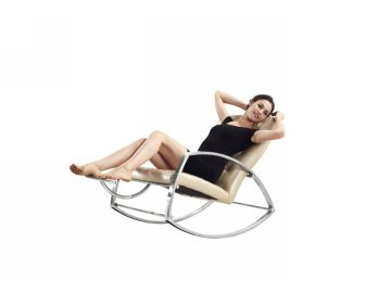 K02 Modern Beige Leather Rocking Leisure Chair