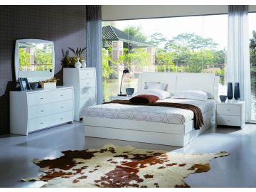 Palermo Modern Eastern King Bedroom Set with Storage and Mattress