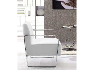 Brizo Modern White Leather Lounge Chair