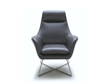 A831 Modern Grey Leather Lounge Chair