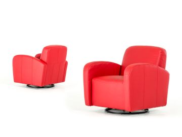 A-855 Modern Red Eco-Leather Lounge Chair