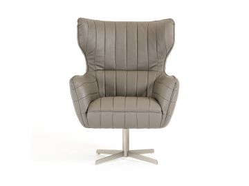 Kylie Modern Grey Eco-Leather Accent Chair