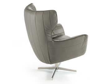 Kylie Modern Grey Eco-Leather Accent Chair
