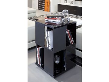 Edifice Modern Black Lacquer Magazine Rack