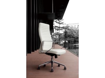 Barra Modern White High-Back Office Chair