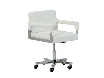 Craig Modern White Bonded Leather Office Chair