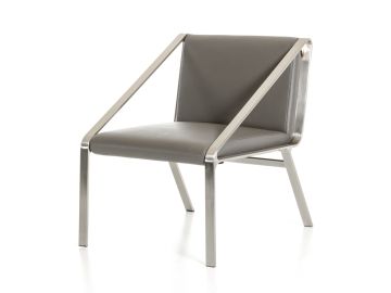 Brody Modern Grey Bonded Leather Accent Chair