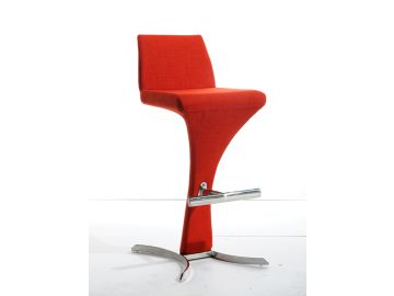 Ascella Modern Orange Fabric Bar Stool