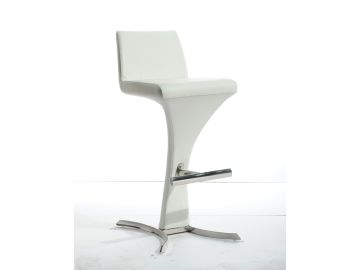Ascella Modern White Leatherette Bar Stool
