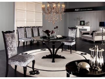 Chic Round Crocodile Lacquer Table