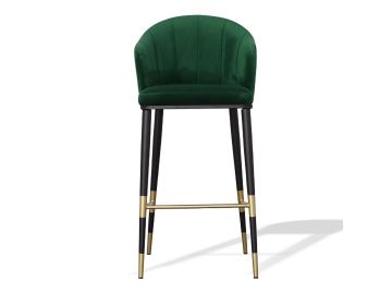 Adak - Modern Glam Green with Black & Gold Barstool