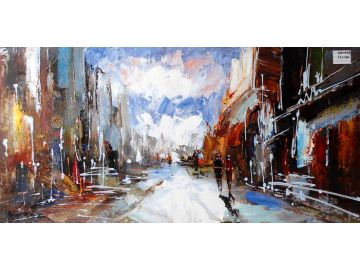 Abstract City Oil Painting
