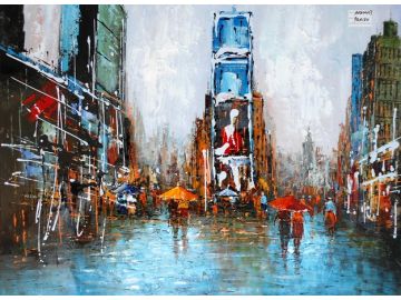 Abstract City Oil Painting