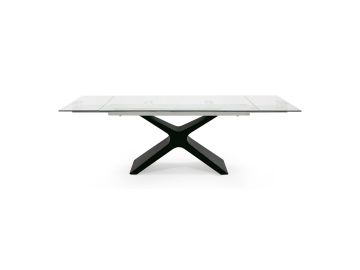 Adler - Modern Black Glass Extendable 63"/94.5" Dining Table