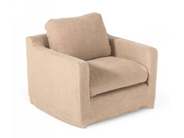 Admiral - Modern Classic Sand Fabric Armchair