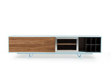 Modrest Aegean Modern Walnut and Teal TV Stand