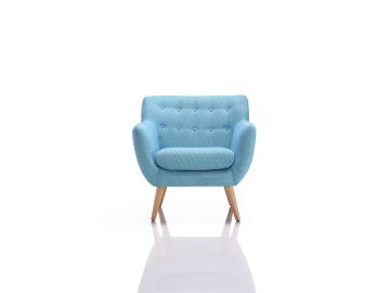 Albany Modern Blue Fabric Accent Chair