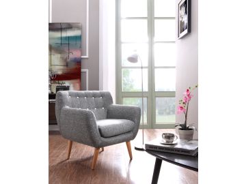 Albany Modern Grey & White Fabric Accent Chair