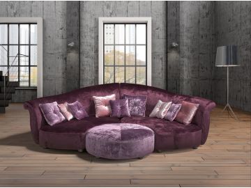 Lamod Italia Allegretto Modern Purple Fabric Sectional Sofa