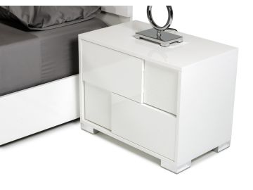 Monza Italian Modern White Nightstand