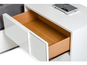 Monza Italian Modern White Nightstand