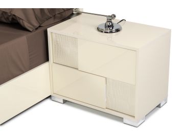 Ancona Italian Modern Beige Nightstand