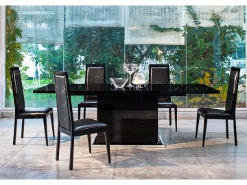 Ancona Modern Black Crocodile Eco-Leather Dining Chair