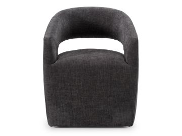 Angie - Modern Dark Grey Fabric Dining Chair