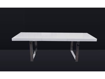 Skyline Modern Crocodile Extend-able White Dining Table