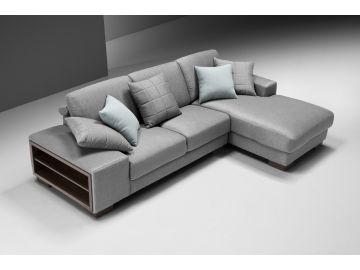 Lamod Italia Arrone Modern Grey Fabric Sectional Sofa