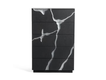 Aspen - Modern Matte Brown Ash & Silver Chest