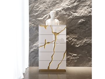 Aspen Modern White & Gold Chest