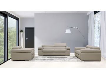 Atlantis Modern Light Grey Bonded Leather Sofa Set