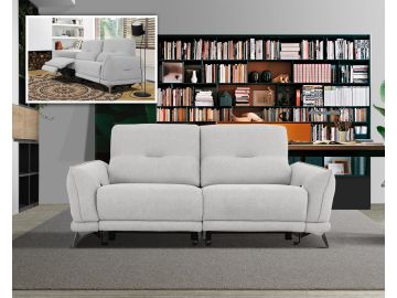 Austria - Modern Grey Fabric Loveseat w/ Electric Recliners