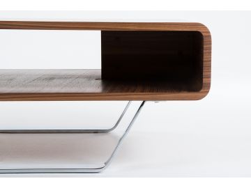Avis Mid-Century Walnut Matte Coffee Table