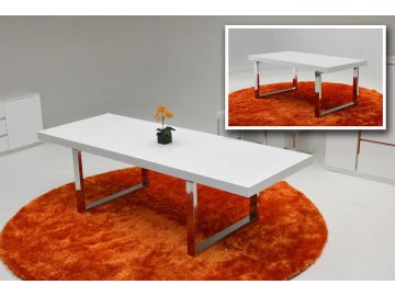 Skyline Modern Crocodile Extend-able White Dining Table