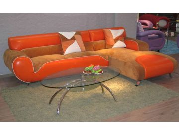 B 317 Ultra Modern Leather/microfiber Sectional Sofa