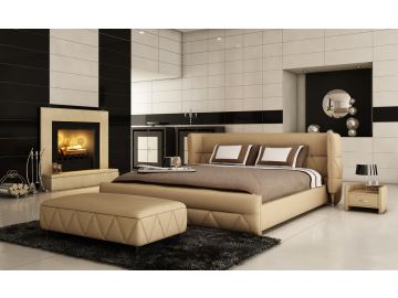 B1310 Modern Beige Bonded Leather Bed