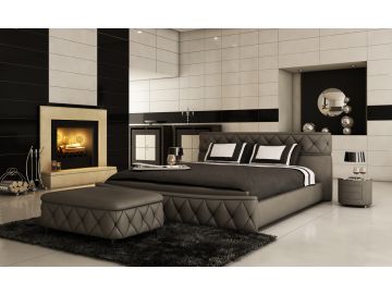 B1311 Modern Grey Bonded Leather Bed