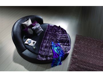 B807 Modern Round Eco-Leather Bed