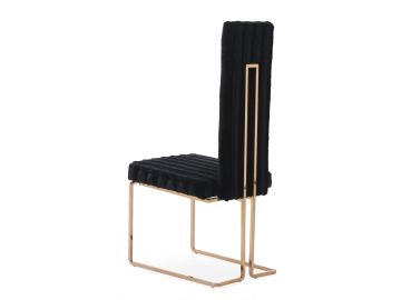 Kingsley Modern Black & Rosegold Dining Chair (Set of 2)
